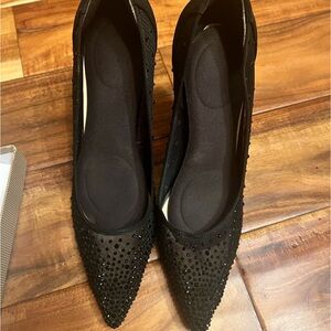 Women’s red bottom black jewel high heels. Size 41.  Heel height 5”.